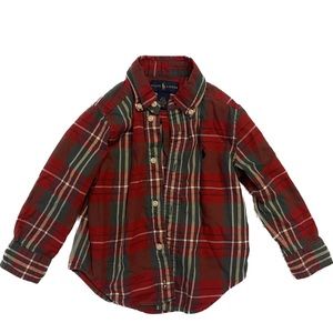 Ralph Lauren red plaid long sleeve button down shirt